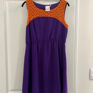 Orange and Purple Fashion Spy Varsity Dress